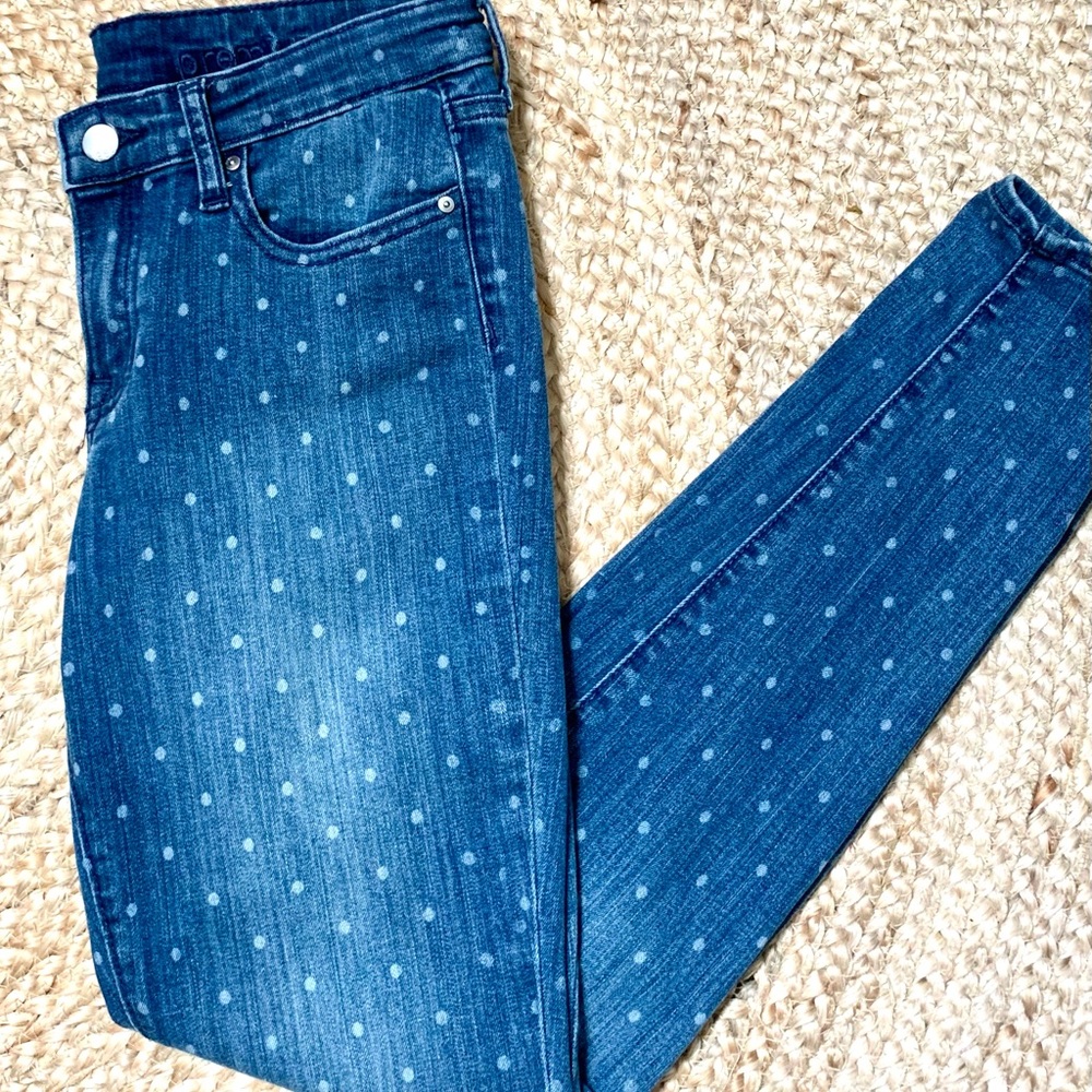 Gap Polka Dot Skinny Jeans, Size 4